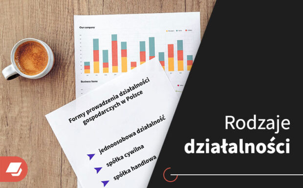 Rodzaje działalności. Na kartce widnieją napisane rodzaje działalności w Polsce