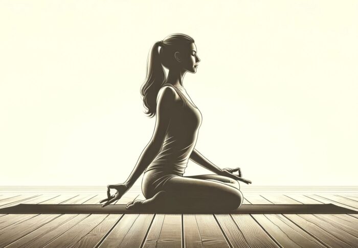 Jak prowadzić zdrowy tryb życia? Kobieta ćwiczy jogę na macie.